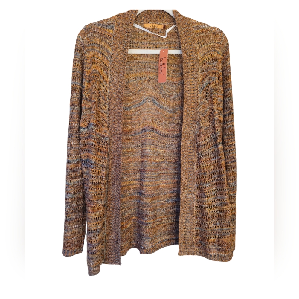 Belldini Multi Crochet Cardigan L